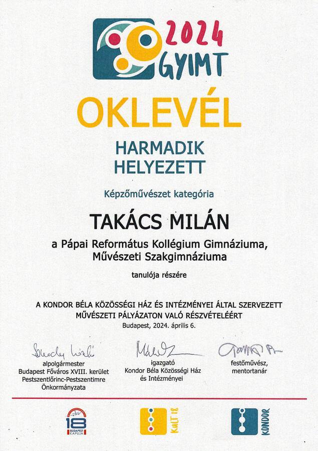 Certificate - Third Place